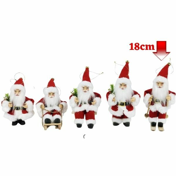 DEDA MRAZ SA SKIJAMA 18CM CRVENI