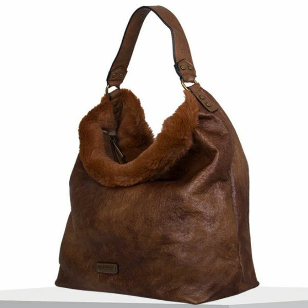 ZENSKA TORBA ZA RAME HOBO-BOJA KONJAKA