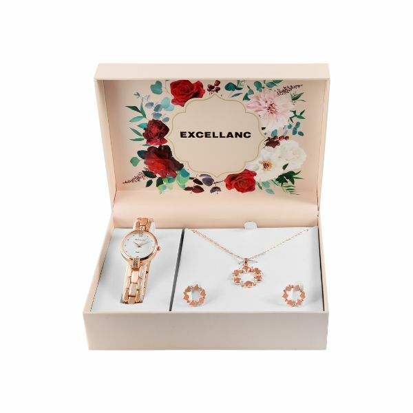 ZENSKI EXCELLANC POKLON SET ROZE/ZLATNE BOJE