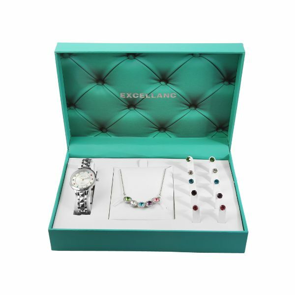 ZENSKI EXCELLANC POKLON SET SREBRNE BOJE