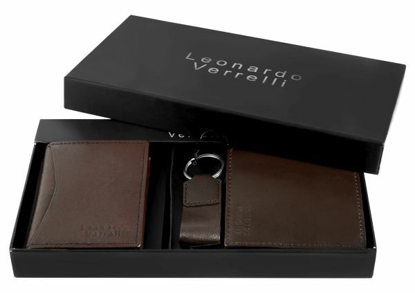MUSKI POKLON SET LEONARDO VERRELLI- BRAON