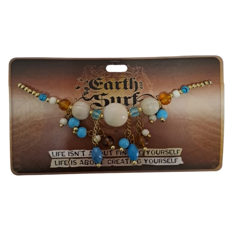 NICI OGRLICA BISERNA PLAVO-BELA EARTH AND SURF ES305 55058 