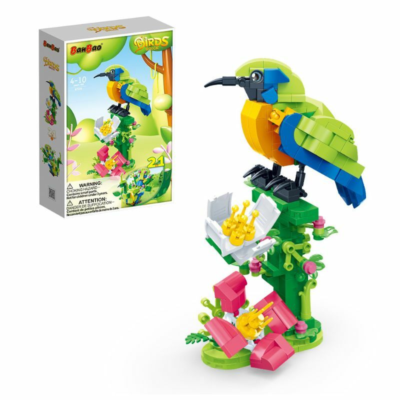 KOCKE OGANGE BELLIED LEAFBIRD AND PEACOCK 247pcs ET615