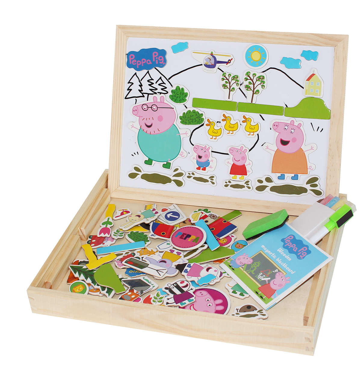 MAGNETNA DRVENA TABLA PEPPA PIG 100pcs